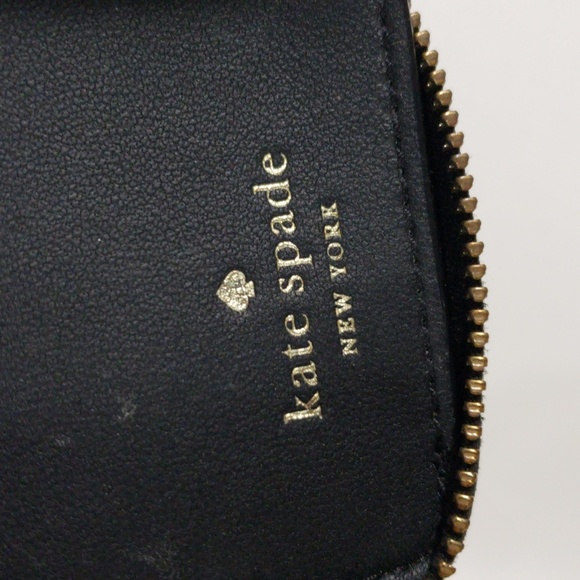 kate Spade New York Black & Tan Leather Round Zipper 6 Keys Case Holder - Women - Picture 8 of 10